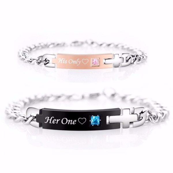 'His Only' and'Her One' Couple Chain Bracelet