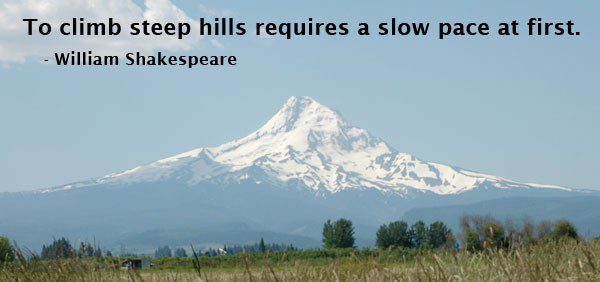 Take one slow step at a time