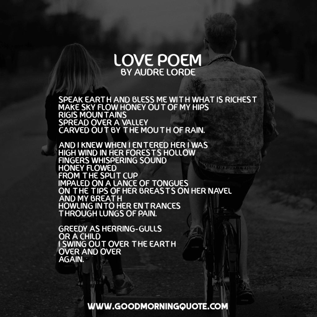 "Love Poem" by Audre Lorde