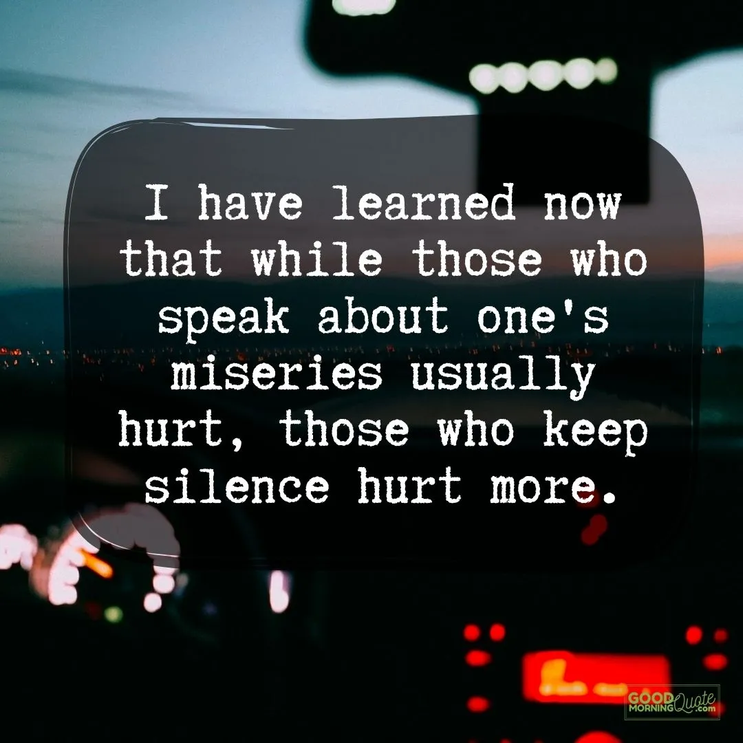 I have learned now sad quote with car front and horizon background
