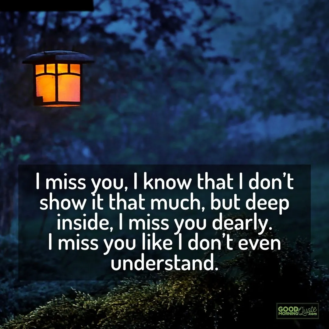 I miss you dearly miss you quote with yellow lamp on the background