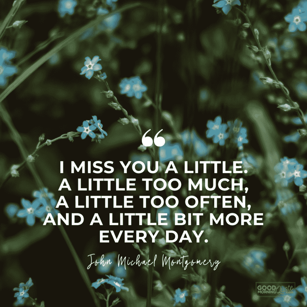 "a little bit more" missing someone love quote with nature background