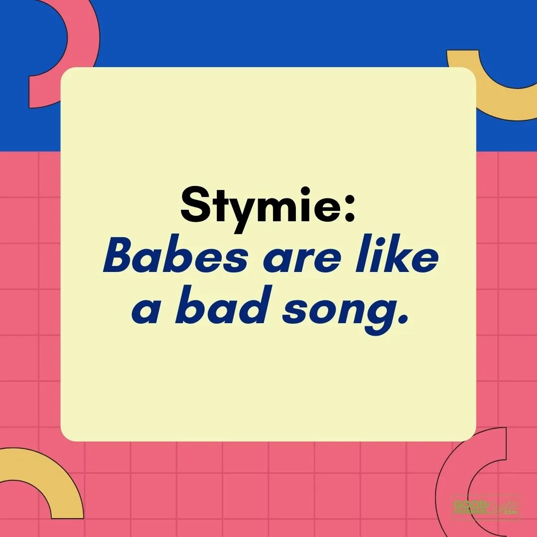 babes are like a bad song with red and blue abstract background