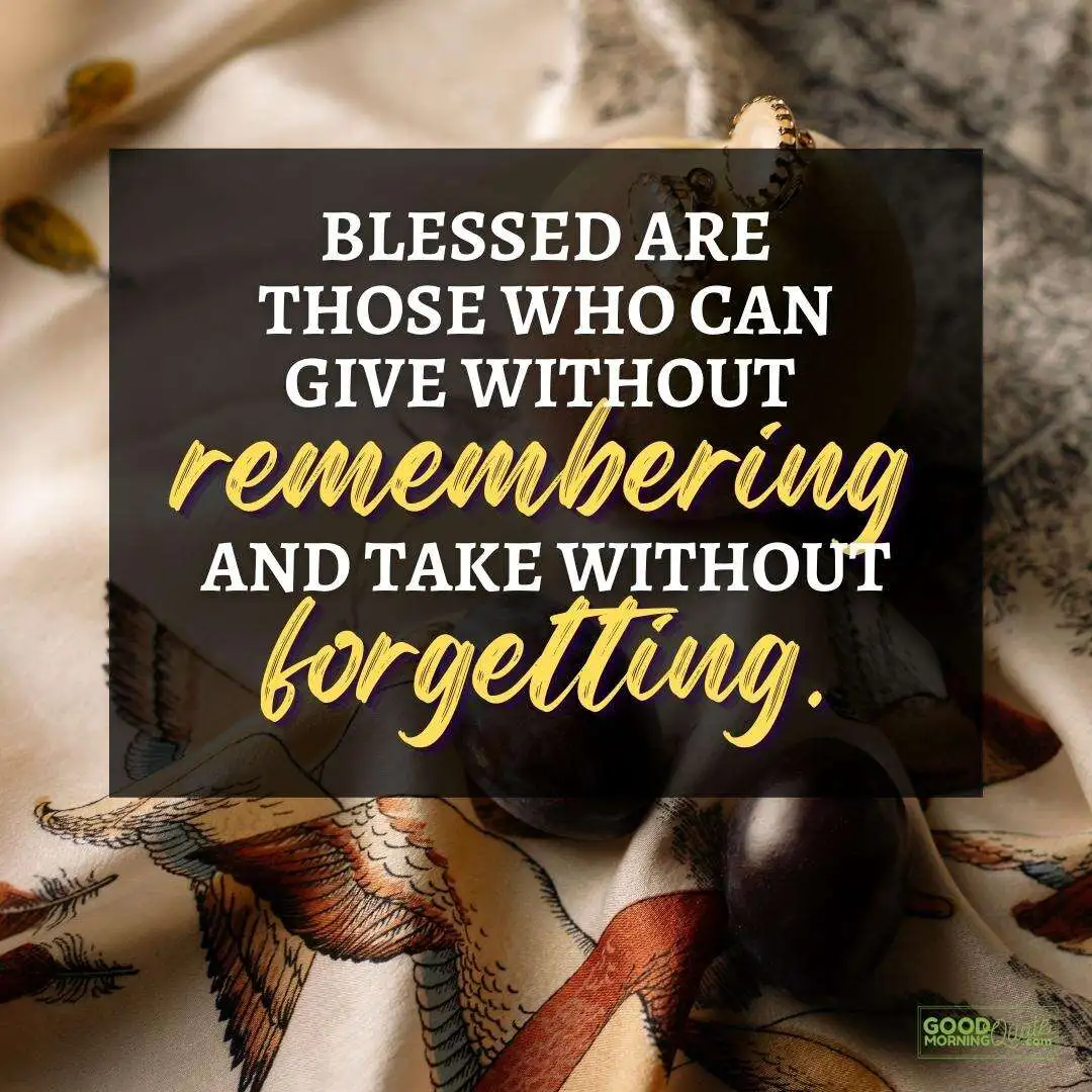 blessed are those happy positive quote with brown fabric background