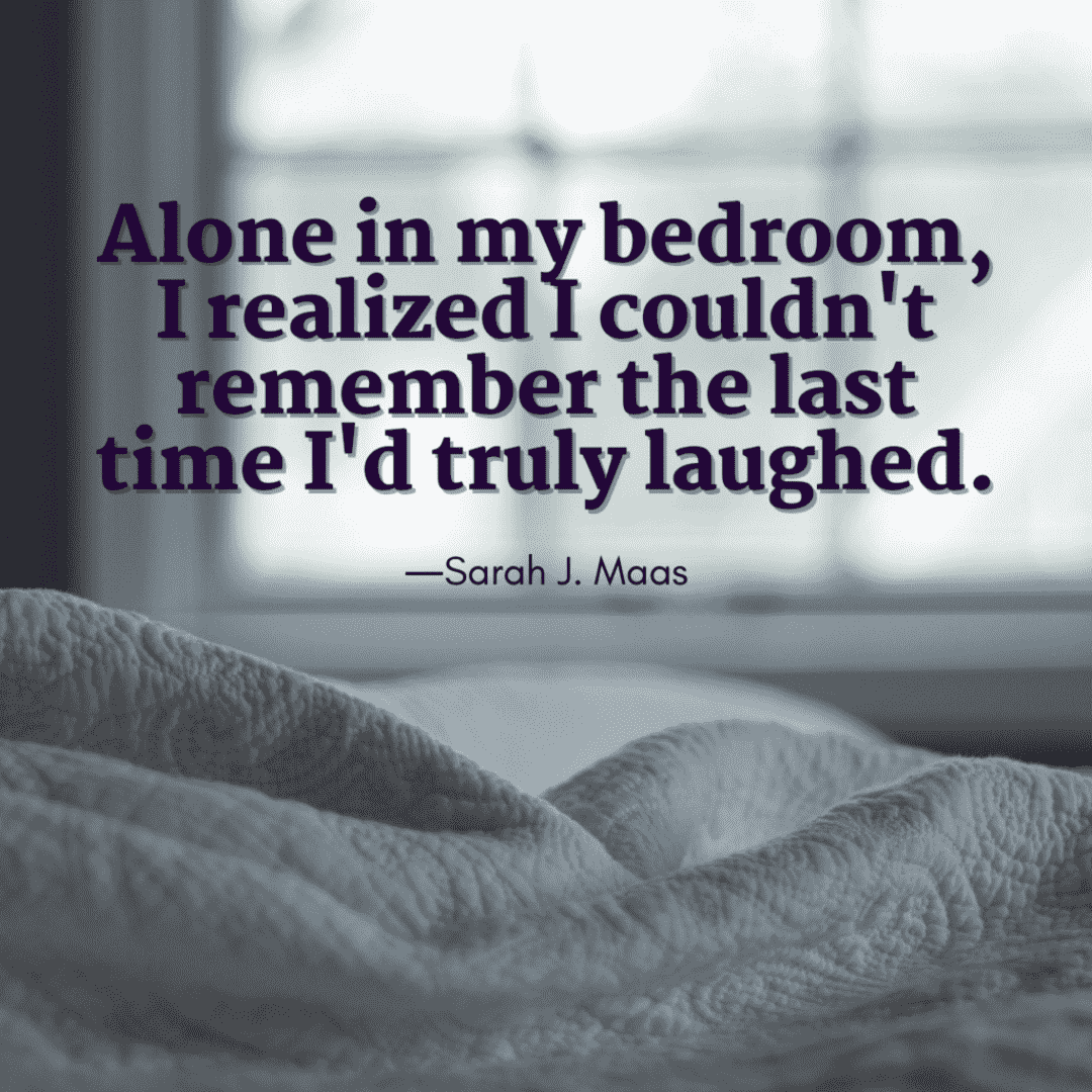 “Alone in my bedroom" depressing quote on white bedsheet background