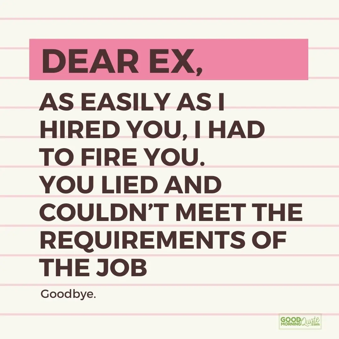 dear ex funny ex relationship quote on paper background