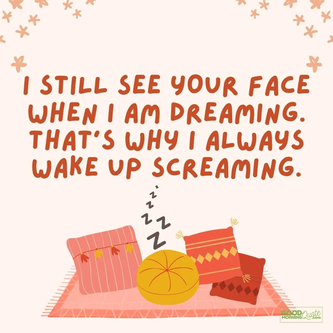 "i still see your face" farewell quote with pillows and stars in orange background