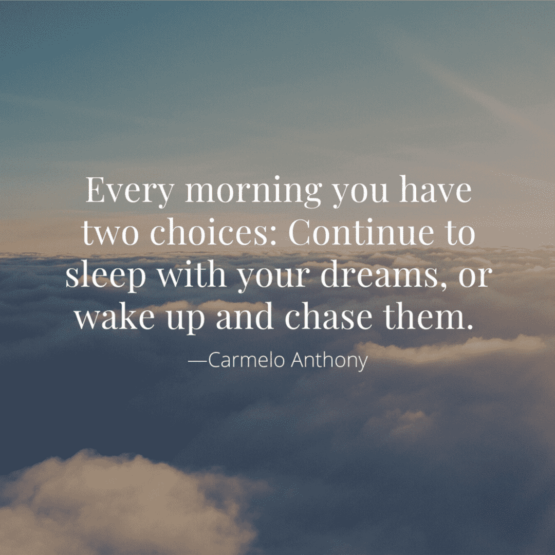 morning and choices inspirational quote, clouds sky background