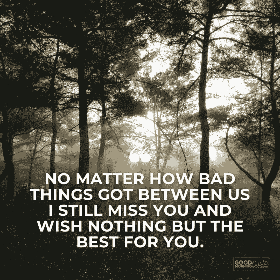 "no matter how bad things got" missing someone love quote with forest in the background