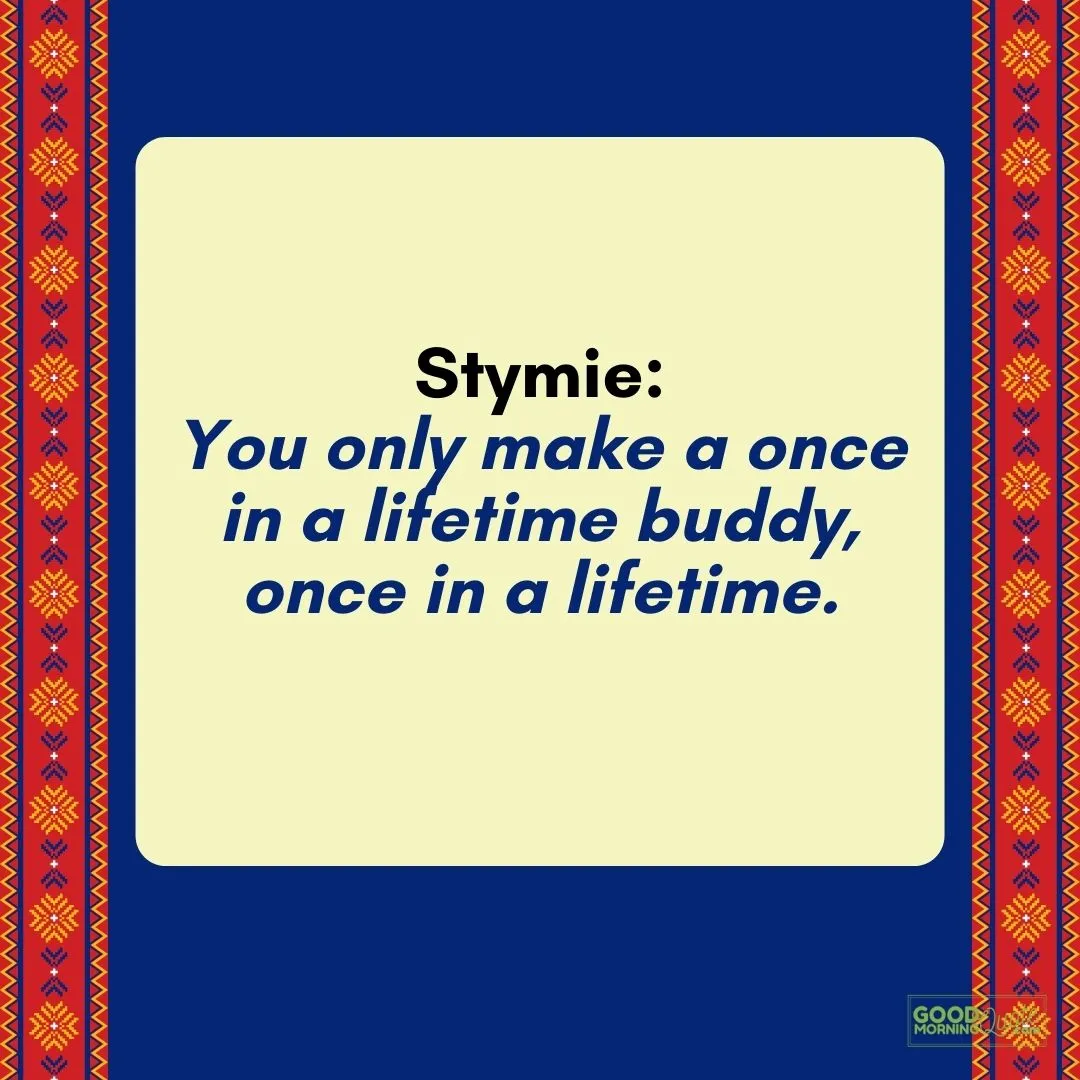 once in a lifetime the little rascal quote with blue and red abstract background