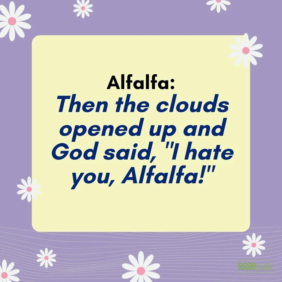 then the clouds opened up the little rascal quote with flowers on purple background