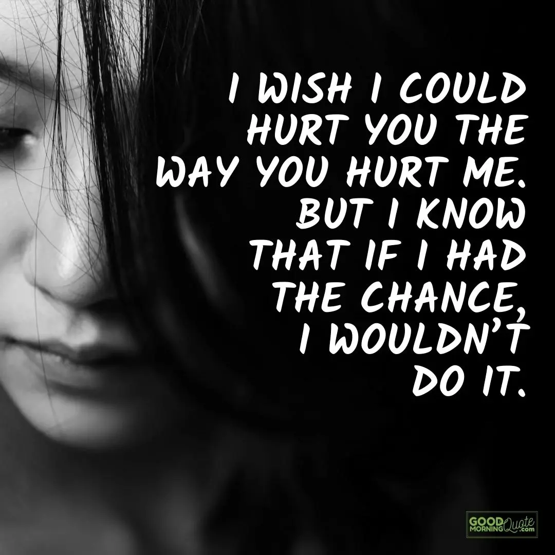 I wish I could hurt you sad love quote