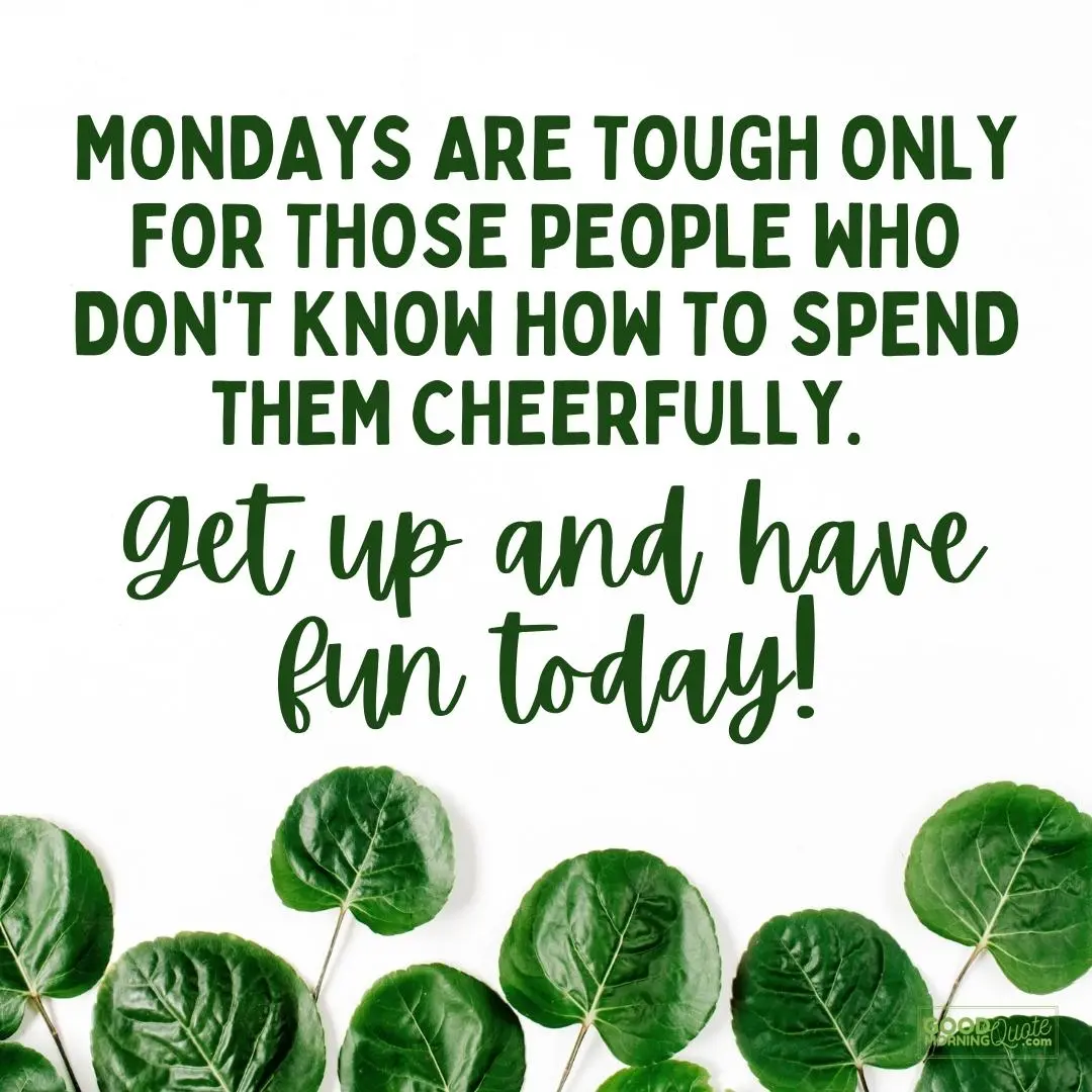 get up and have fun monday quote