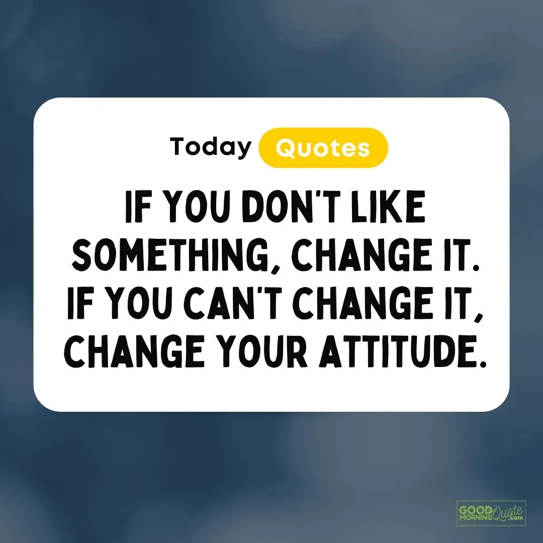 if you don't like something attitude quote