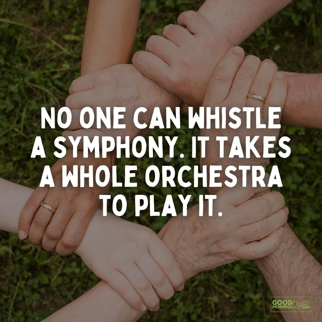 no one can whistle a symphony teamwork quote