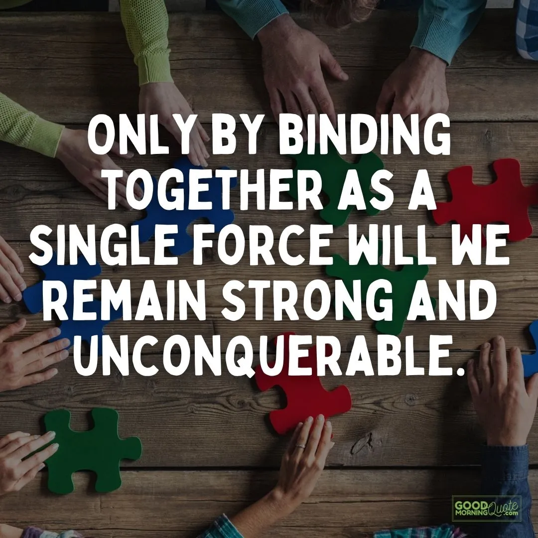 only by binding together teamwork quote