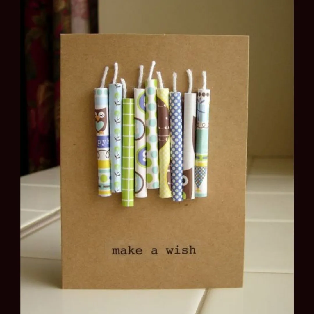 paper candles homemade birthday card ideas