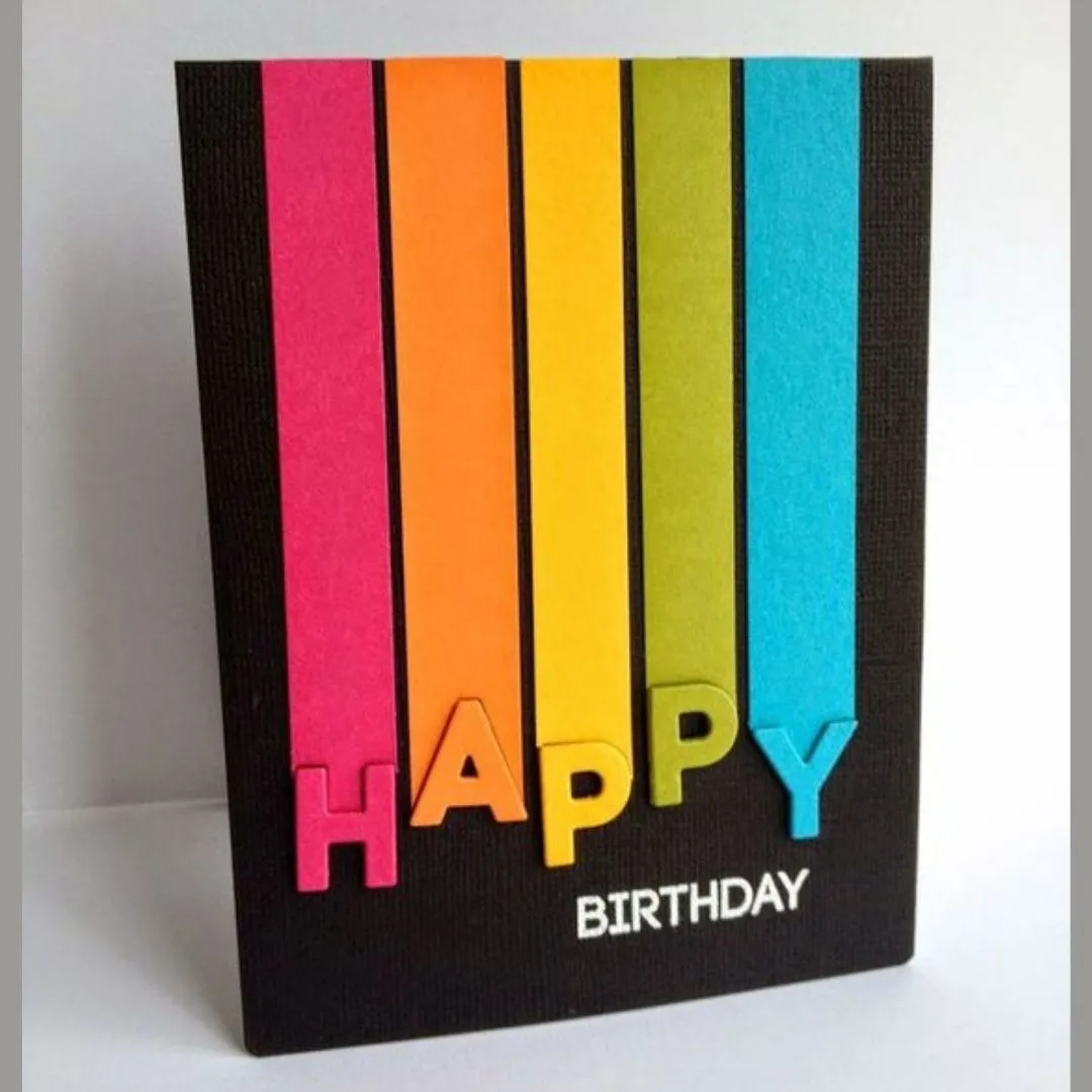 rainbow color homemade birthday card ideas