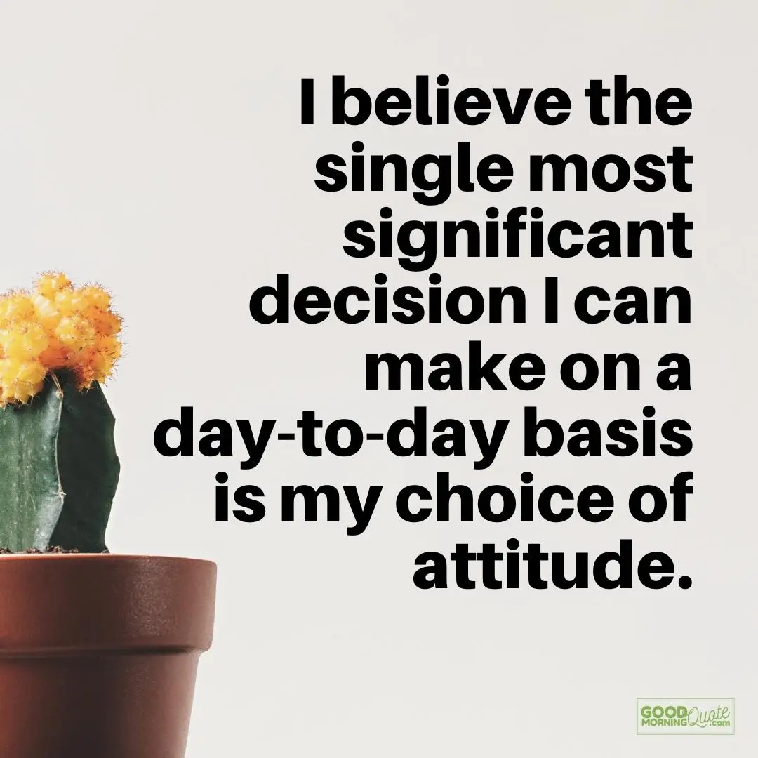 the single most significant decision attitude quote