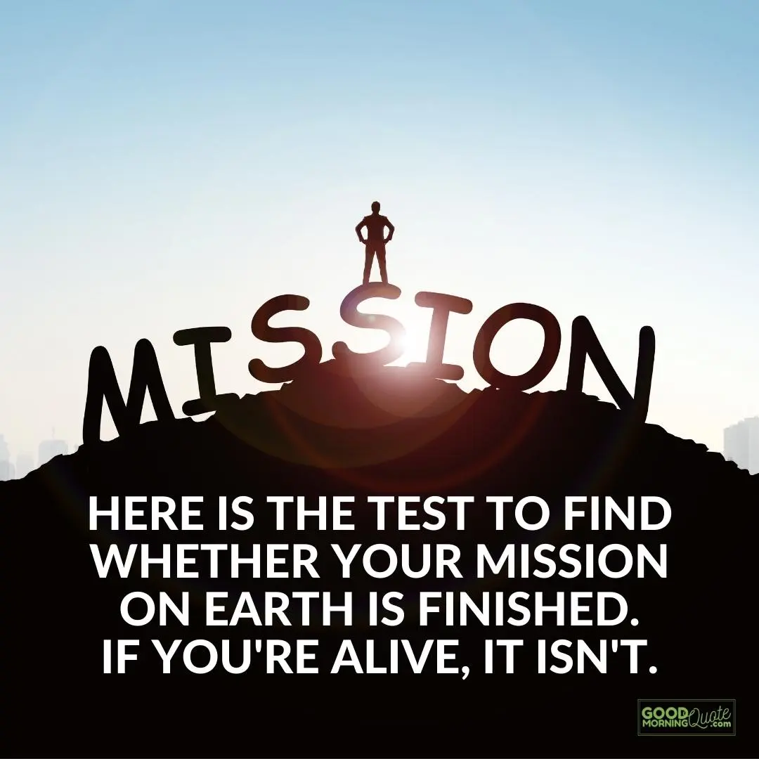 the test to find whether your mission on earth is finished funny wisdom quote
