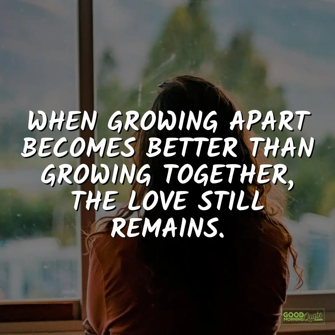 when growing apart becomes better sad love quote