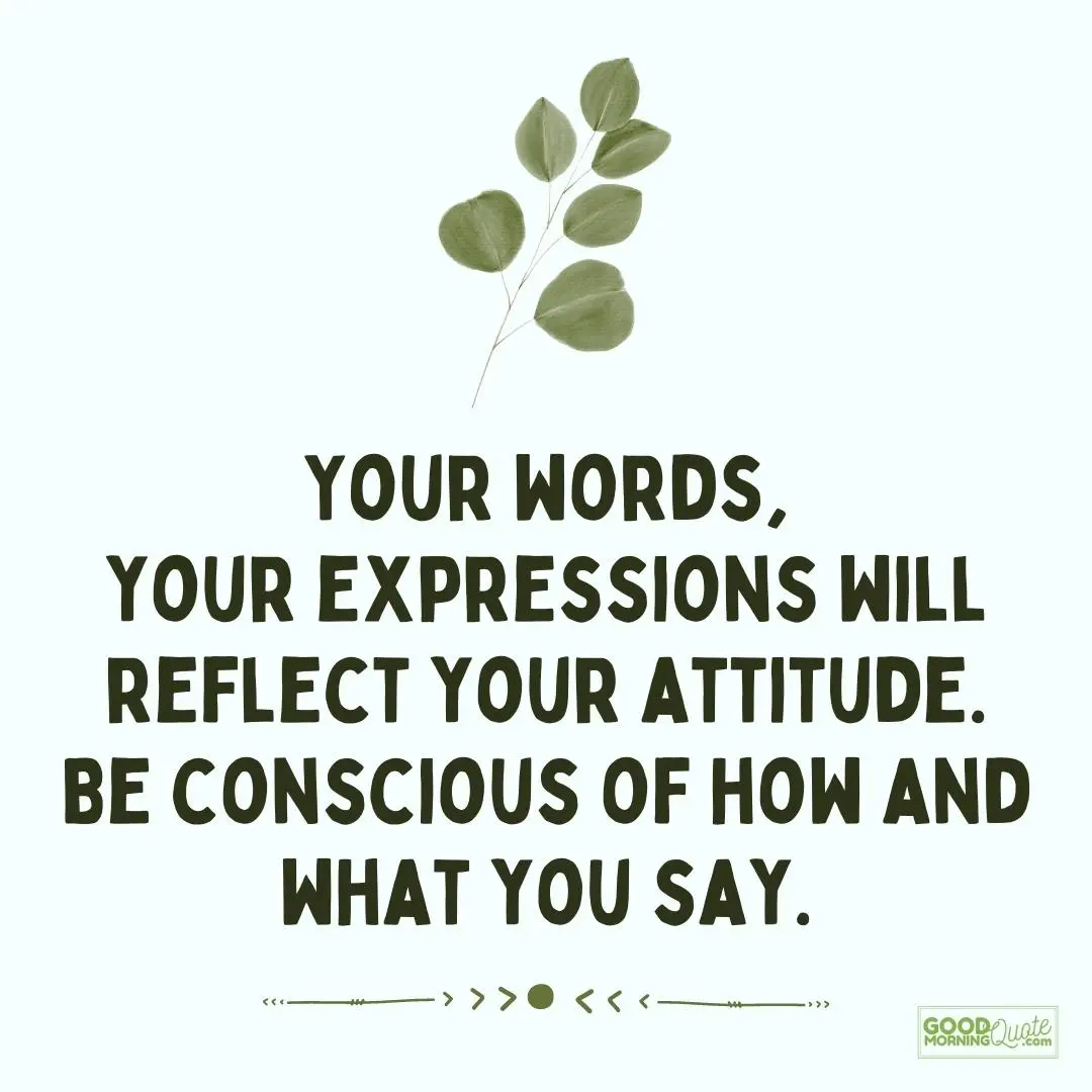 your words your expressions attitude quote