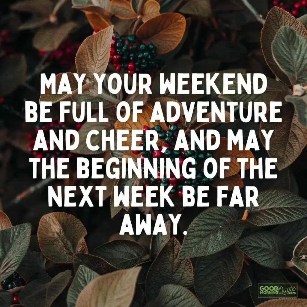 may your weekend be full of adventure and cheer weekend quote