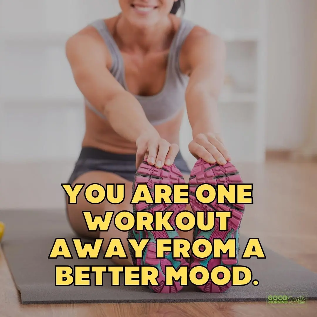 one workout away fitness quote