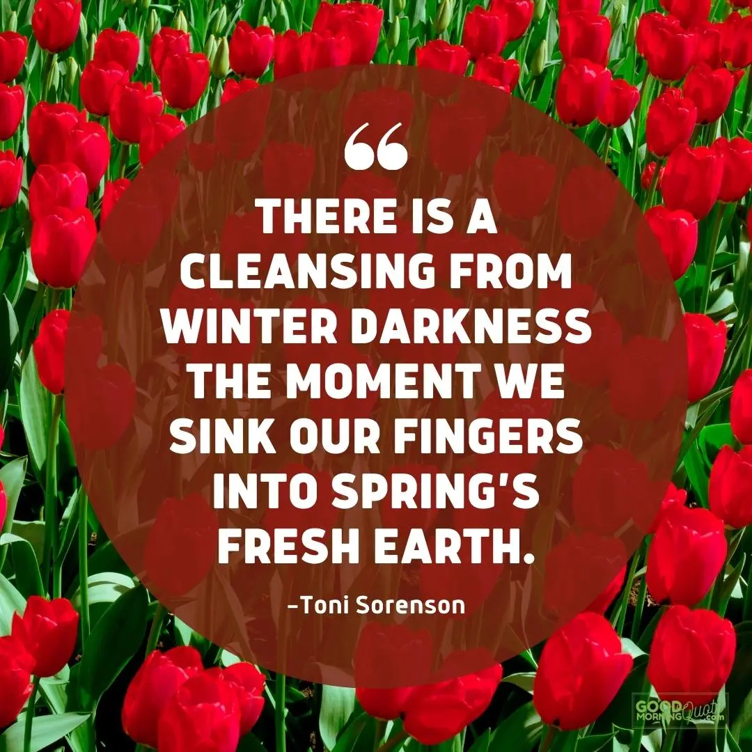 there is a cleansing from winter darkness spring quote