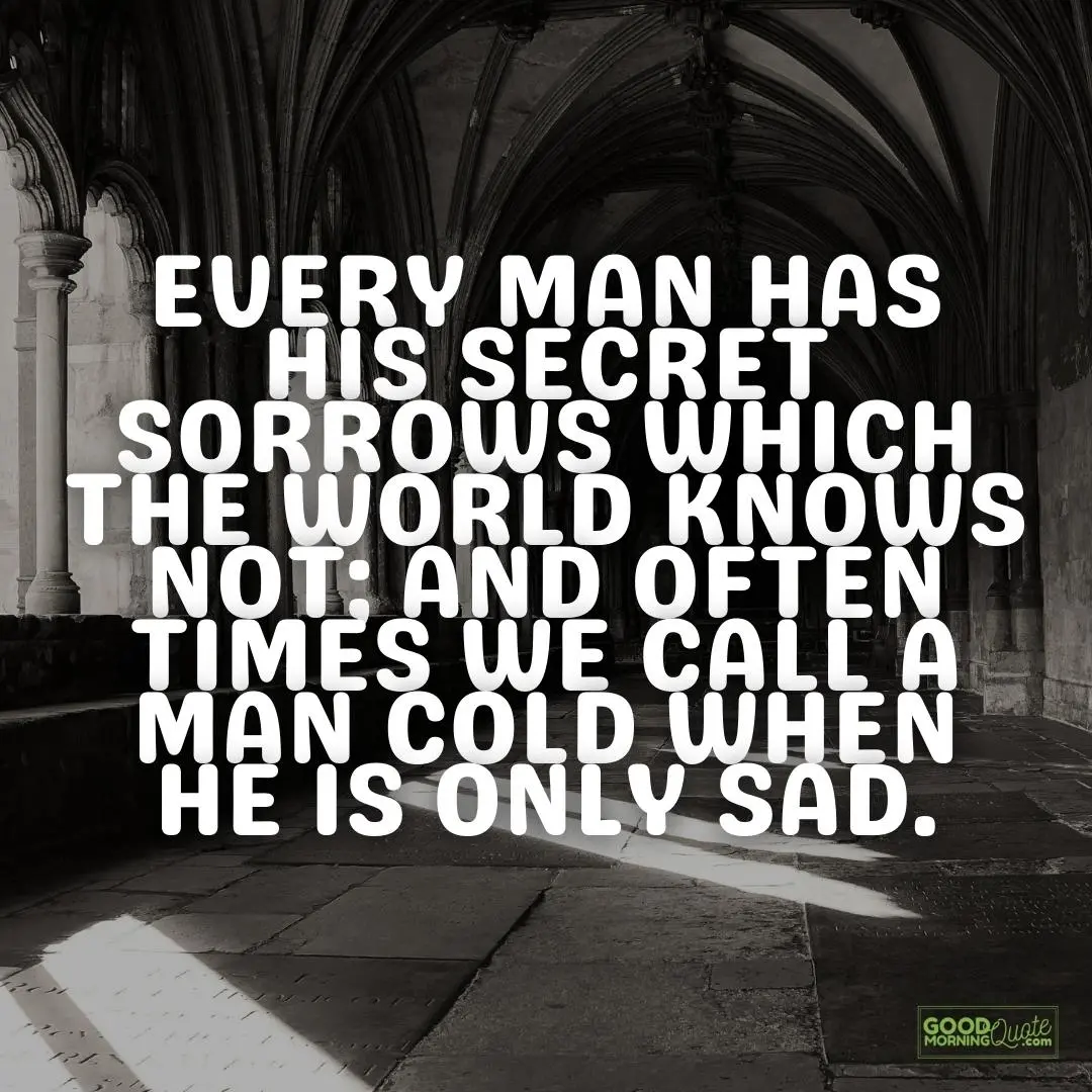 every man has his secret sorrows depression quote