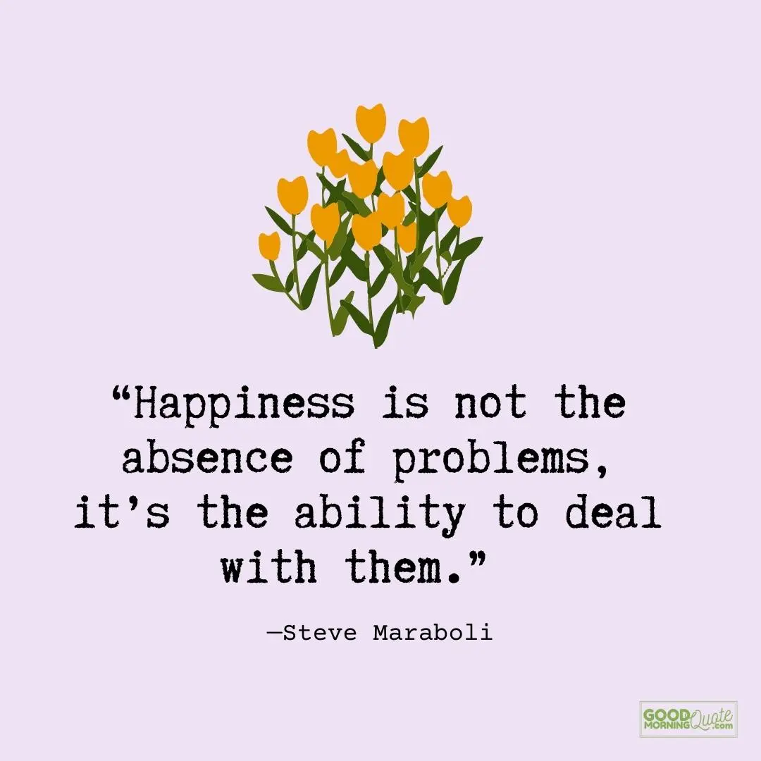 happiness is not the absence of problems be happy quote