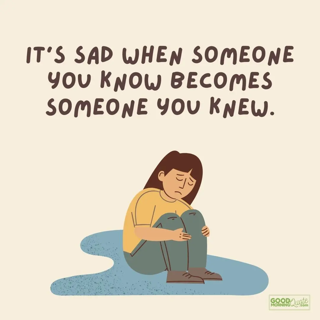 someone you know becomes someone you knew depressing quote