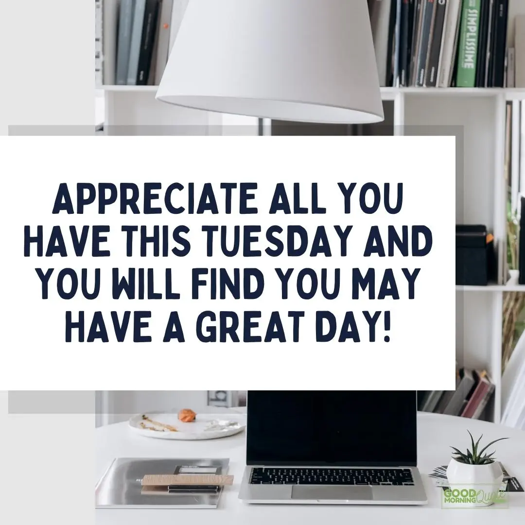 appreciate all you have happy tuesday quote