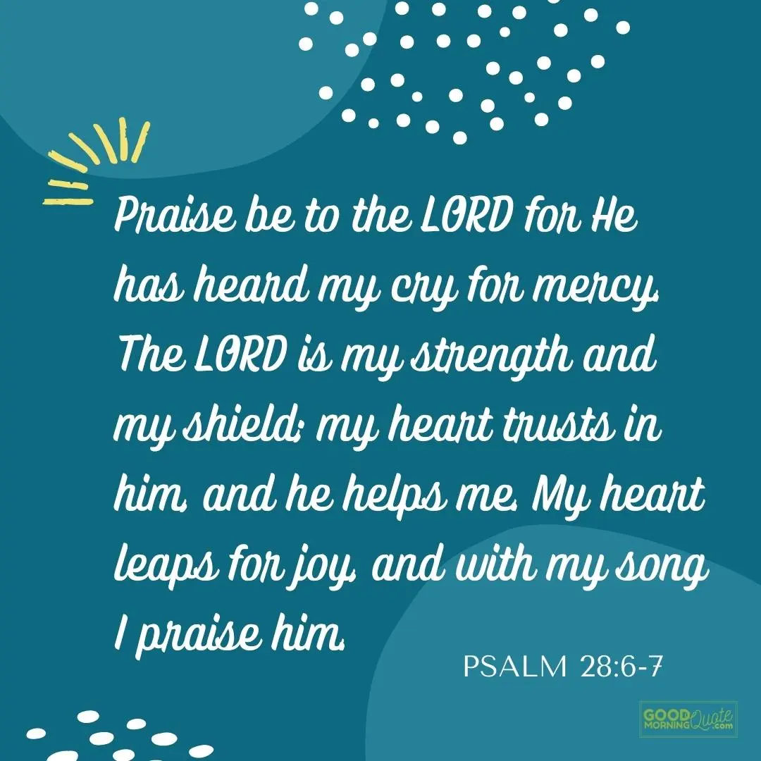 praise be to the Lord for he has heard my cry bible verse