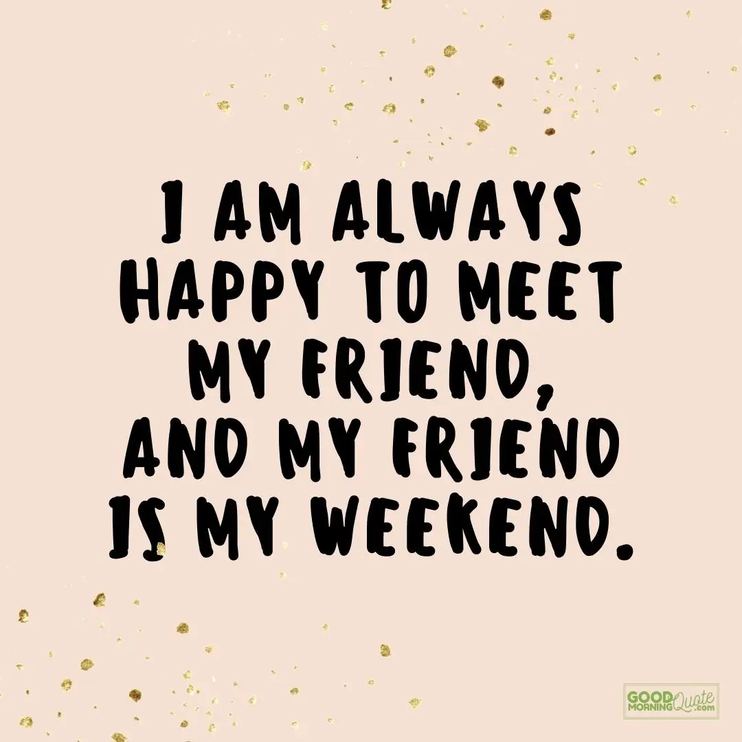 I am always happy to meet my friend friday quote
