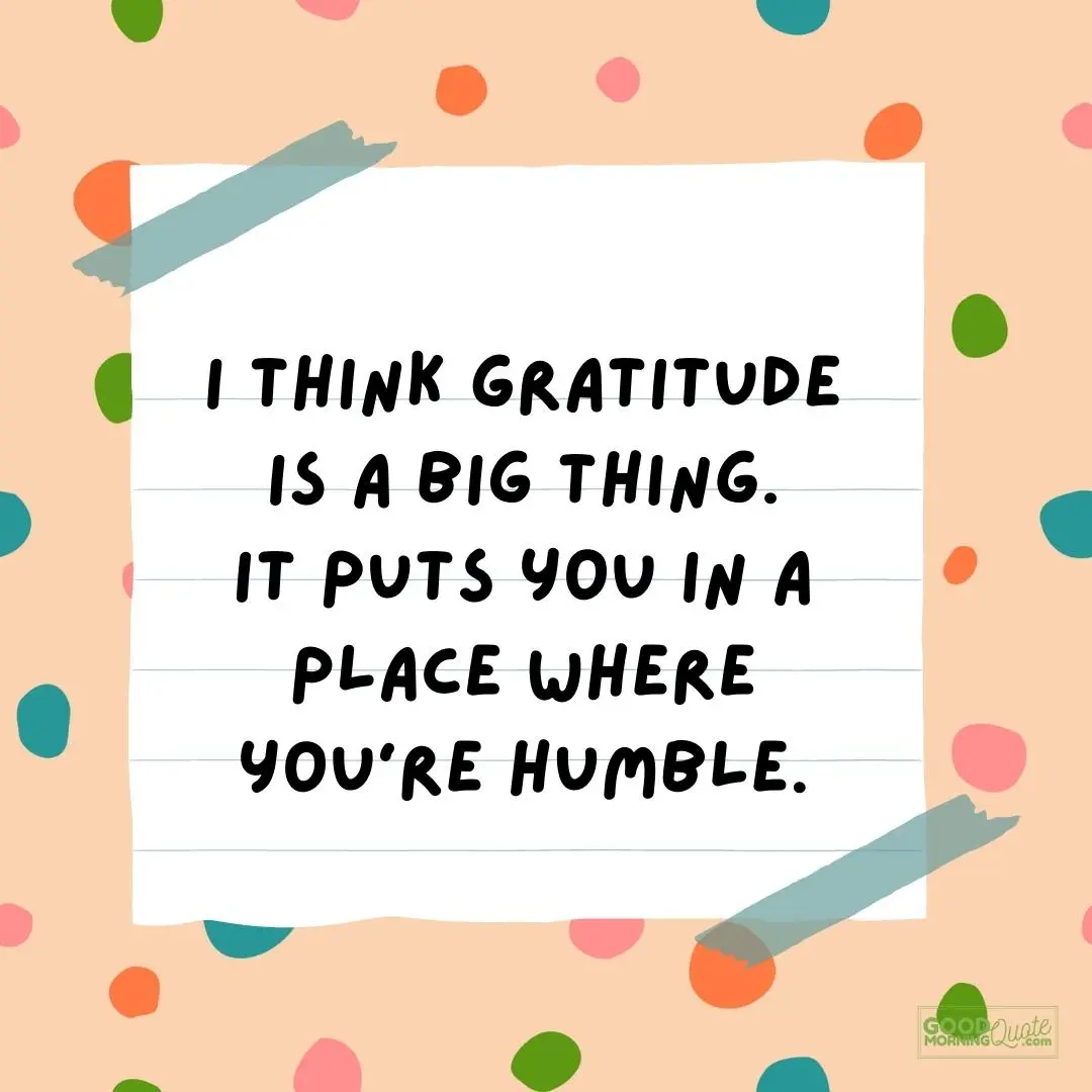 I think gratitude is a big thing thank you quote