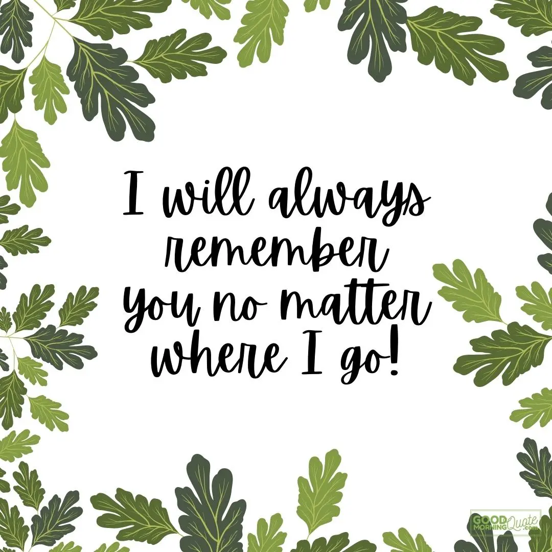 I will always remember you no matter where I go farewell quote
