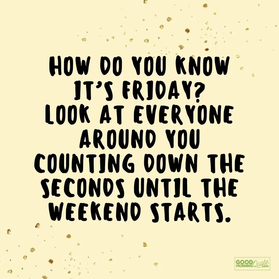 counting down the seconds until the weekend starts friday quote