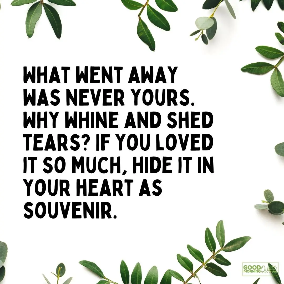 what went away was never yours farewell quote