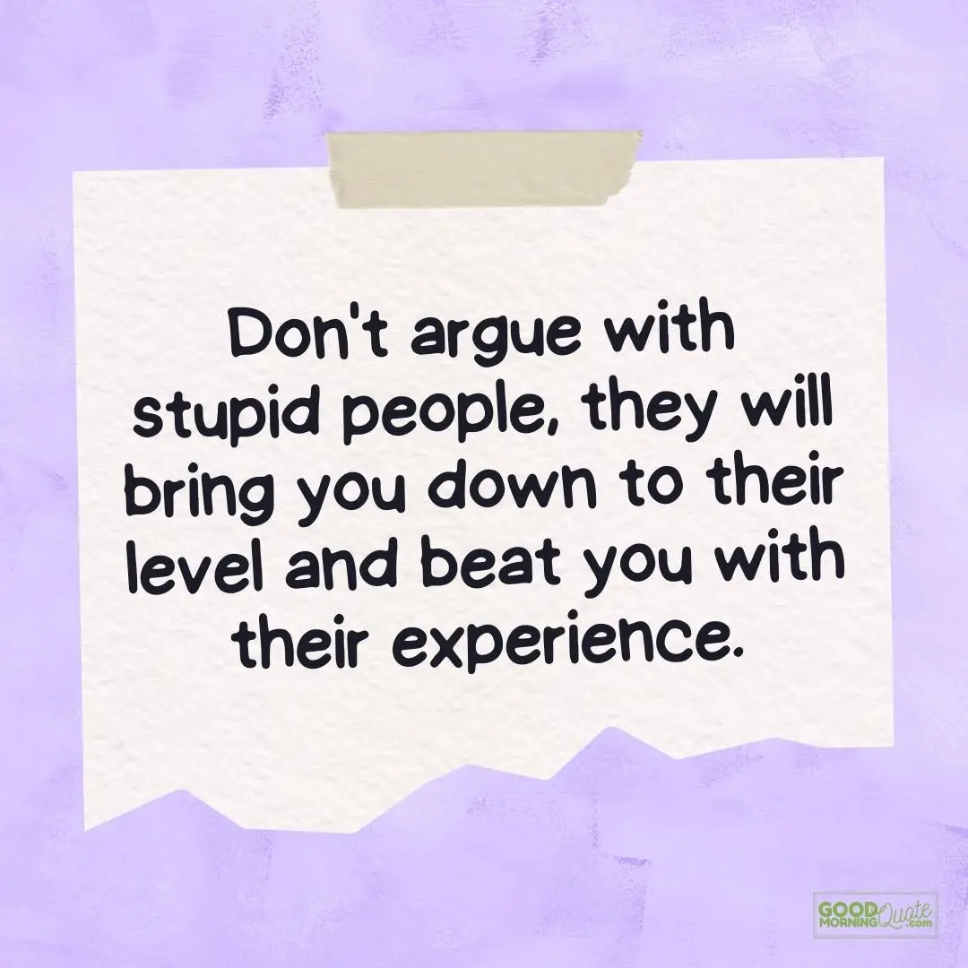 don't argue with stupid people teen quote