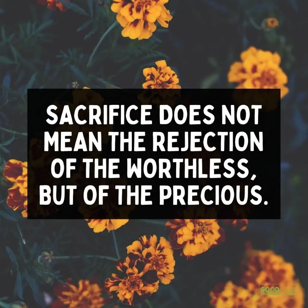 sacrifice does not mean the rejection of the worthless sacrifice quote