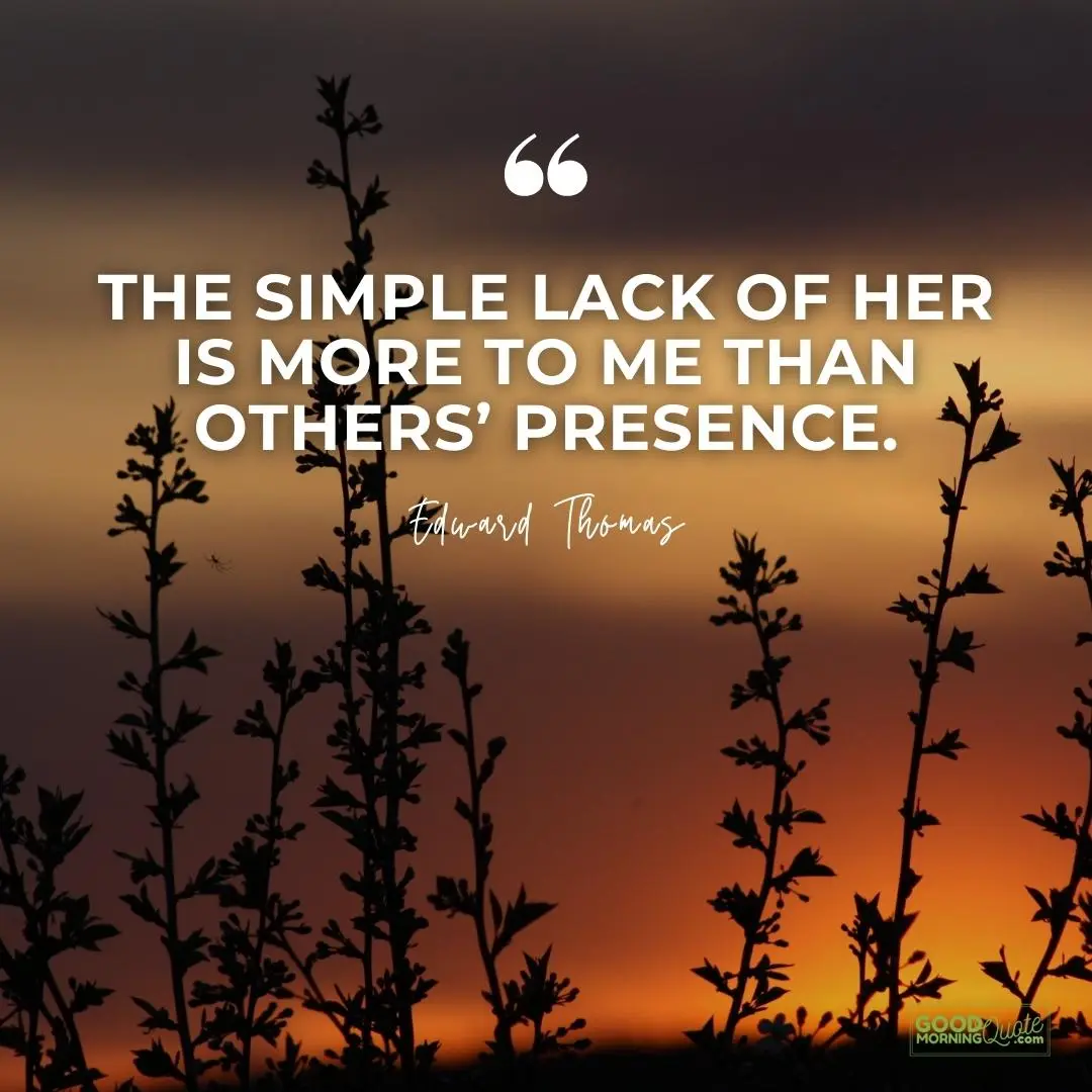 the simple lack of her is more to me than other's presence missing someone love quote