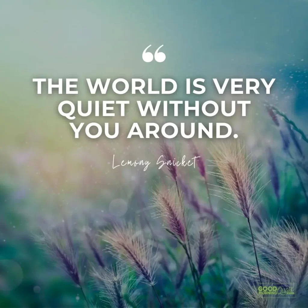 the world is very quiet without you missing someone love quote