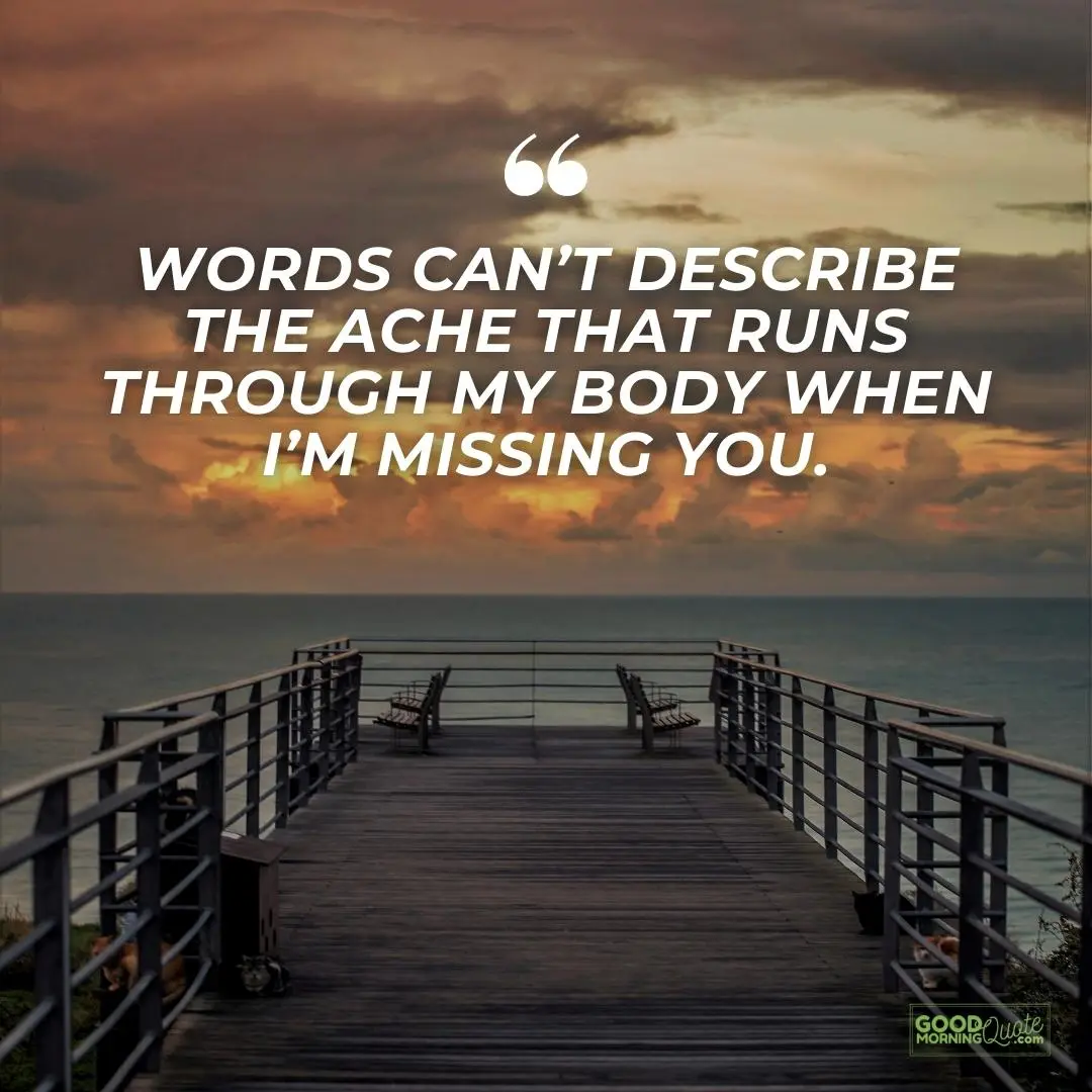 words can't describe the ache that runs through my body missing someone love quote