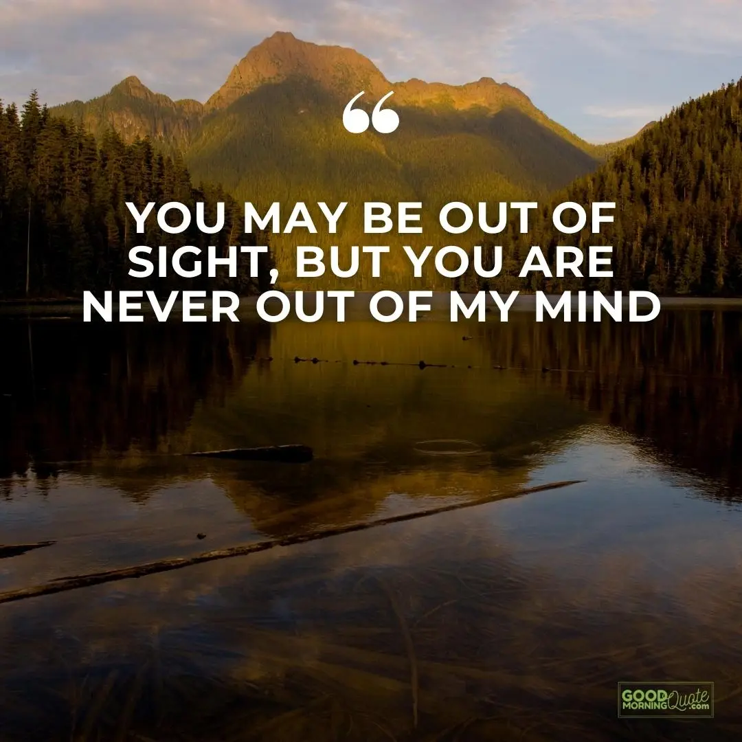 you may be out of sight, but you are never out of my mind missing someone love quote