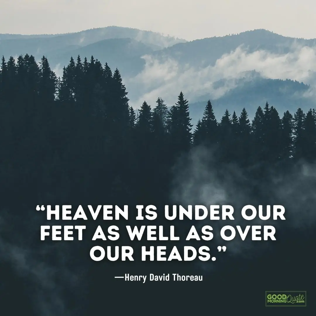 heaven is under our feet - nature quote
