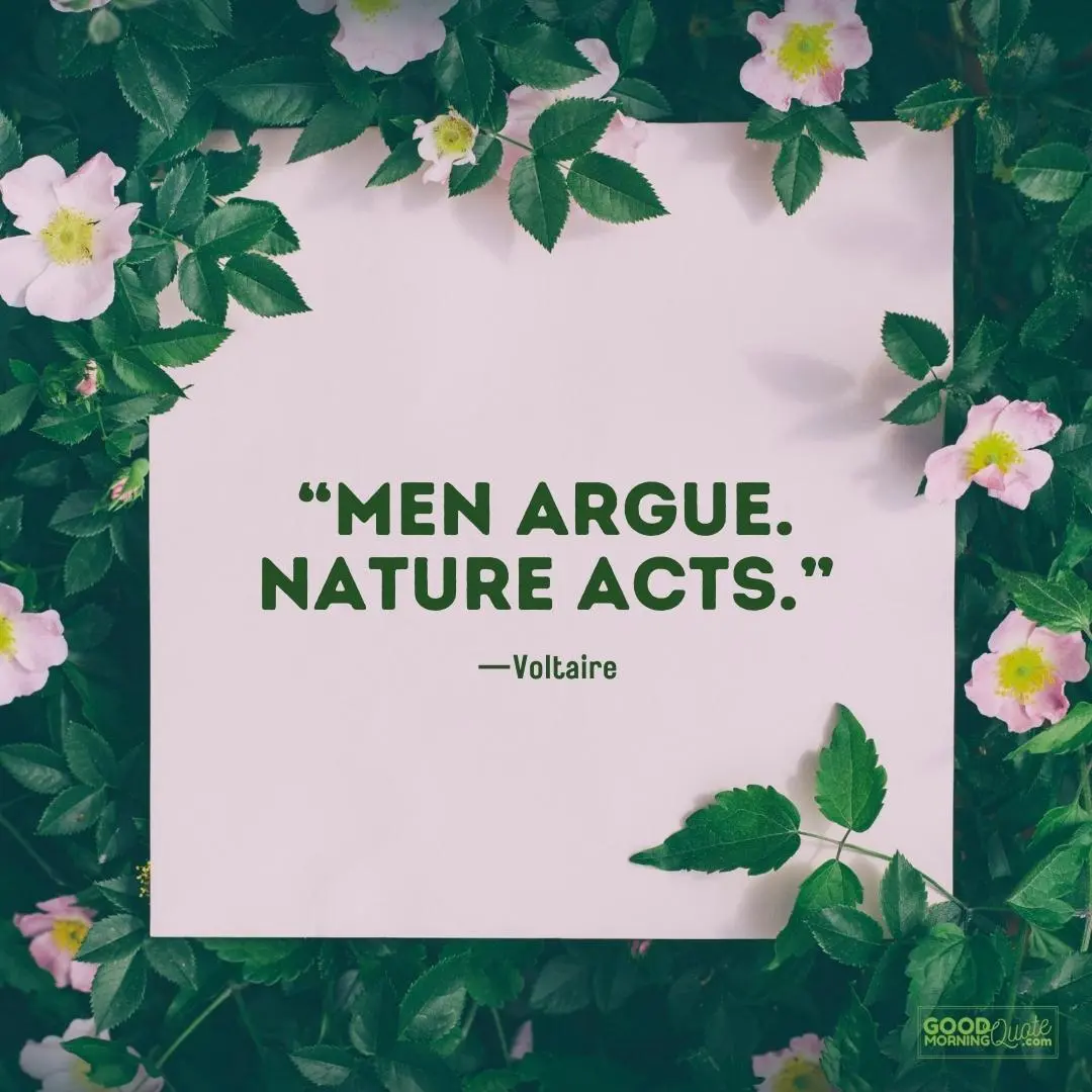 men argue, nature acts - nature quote