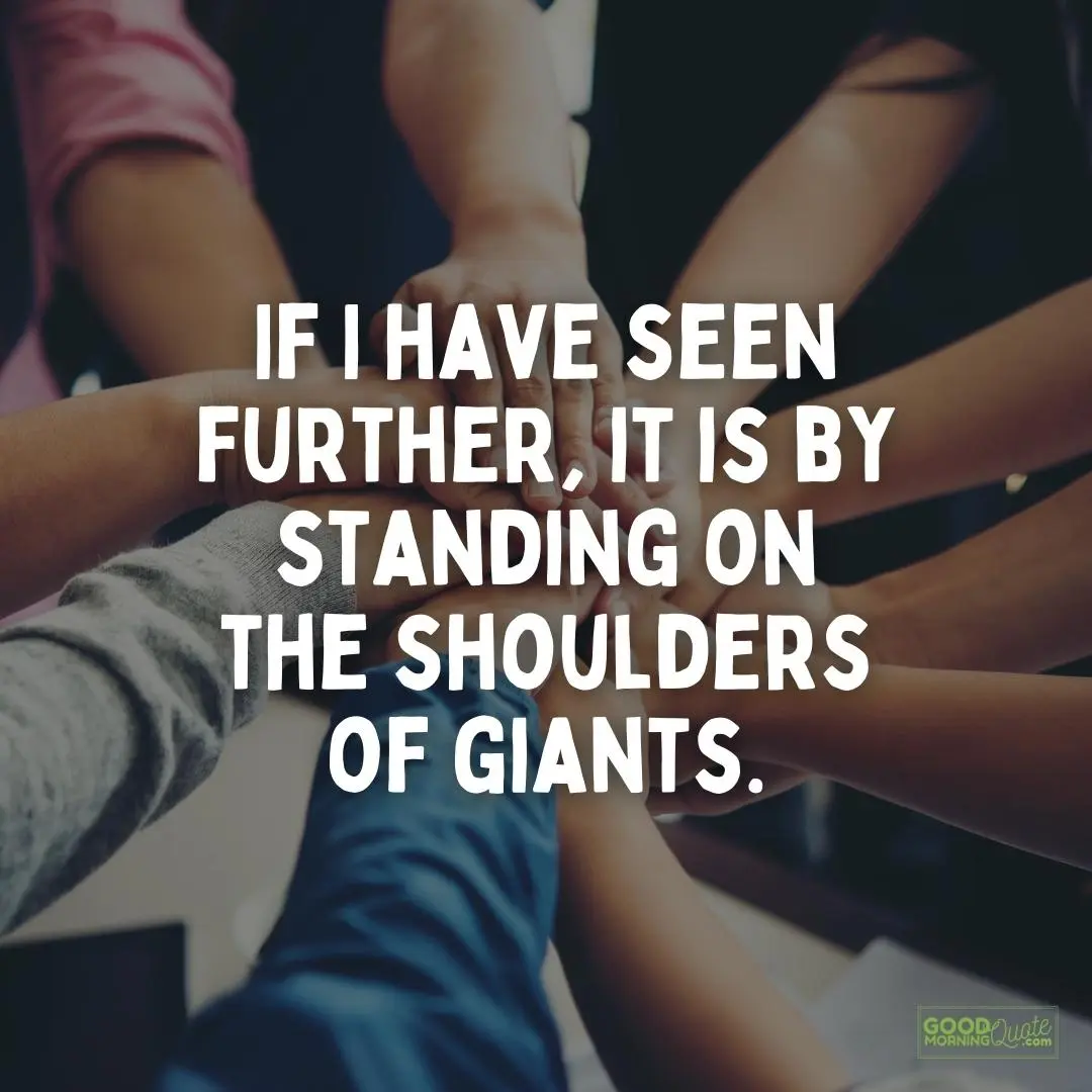 standing on the shoulders of giants teamwork quote