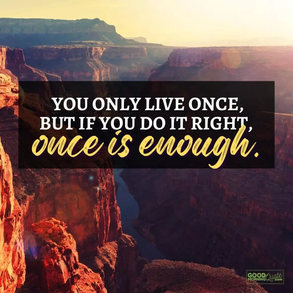 you only live once happy positive quote