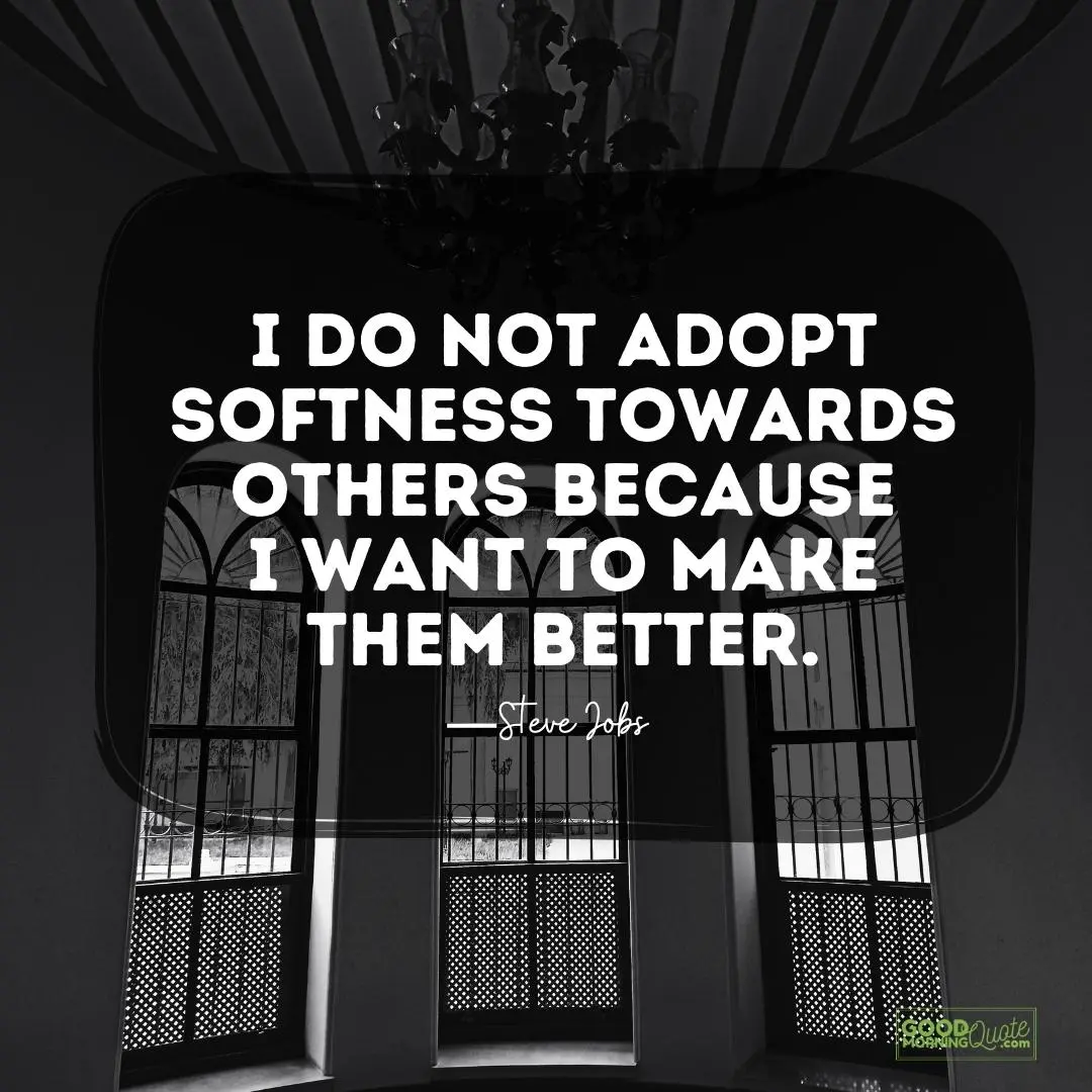 I do not adopt softness towards others - Steve Jobs Quote